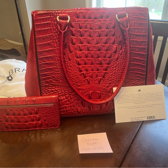 ***LAST CHANCE*** Brahmin HTF EUC Joan Tote in Scarlet Lusanne BAG ONLY!! - Picture 2 of 12